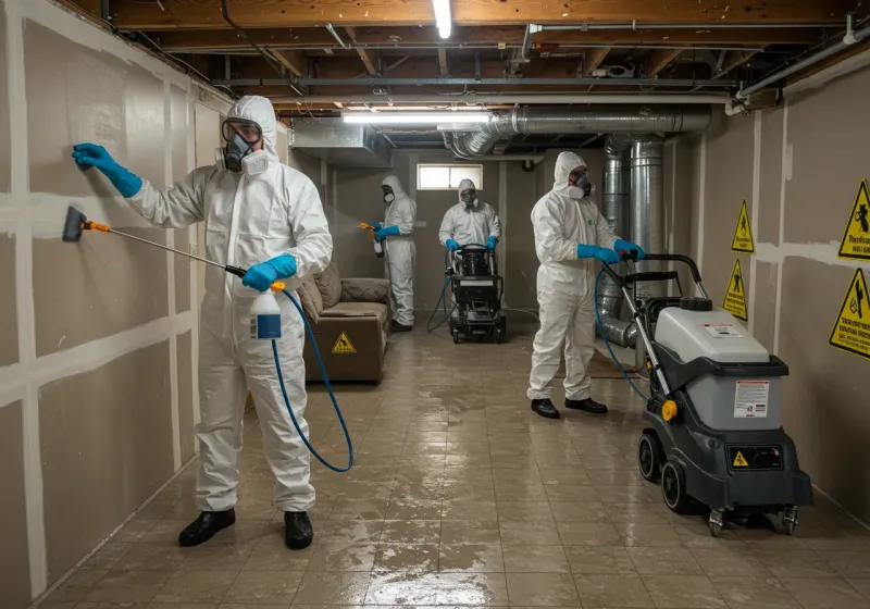 Basement Moisture Removal and Structural Drying process in East Chattanooga, TN